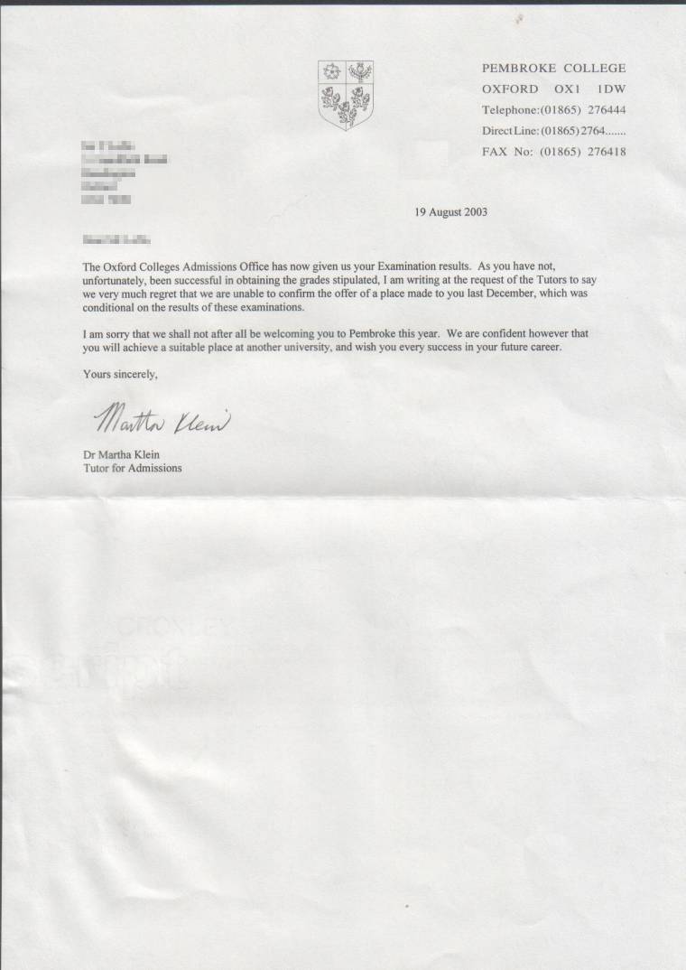 rejection lvn letters indeed
