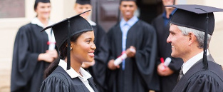 Students at law school graduation ceremony