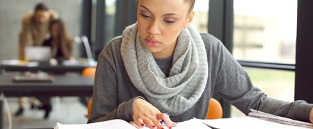 Business school applicant studying for her GMAT